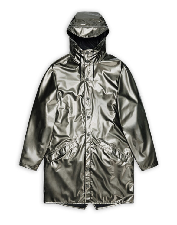 Rains 12020-150 Raven Long Jacket Raven Men Women  Outerwear Outerwear Rain jackets Rain jackets