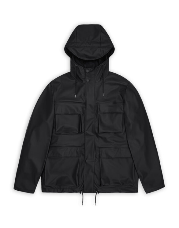 Rains 12210-01 Black Pocket Jacket Black Men Women  Outerwear Outerwear Rain jackets Rain jackets