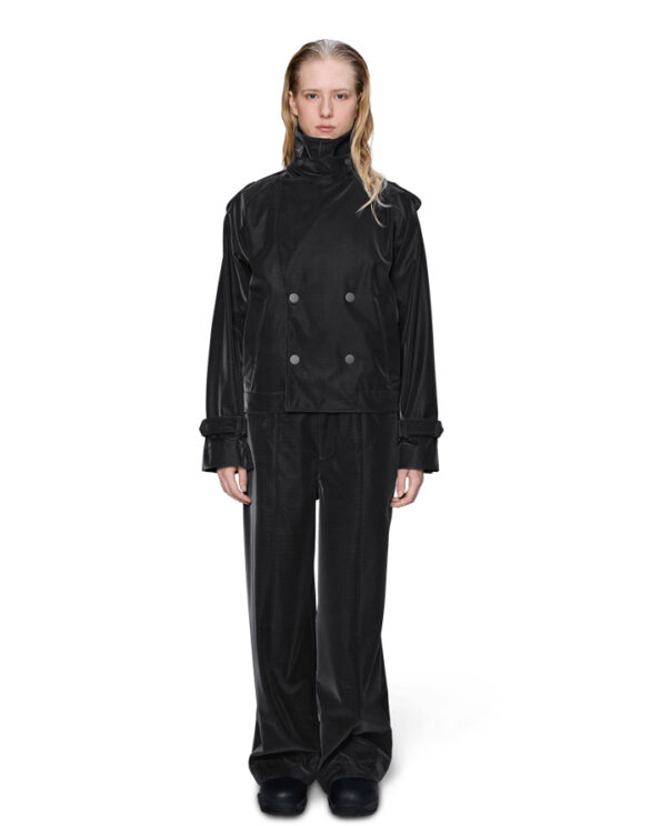 Rains 12610-158 Bite Short Trench Coat Bite Vihmajakk Naised Meeste riided Ülerõivad  Vihmajakid