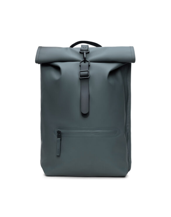 Rains 13320-153 Dark Grey Rolltop Rucksack Dark Grey   Bags