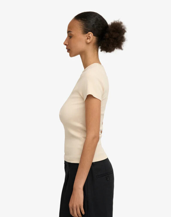 Colorful Standard Women T-Shirts Organic Rib SS T-Shirt Ivory White CS2058-Ivory White