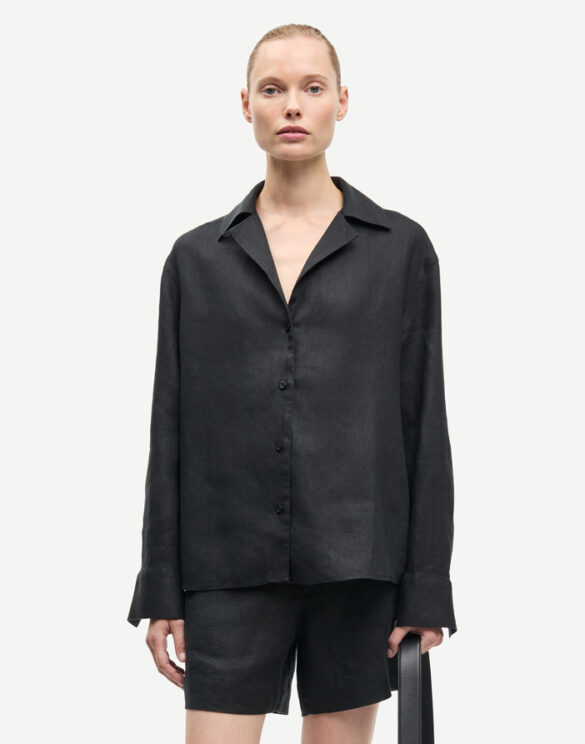 F26200096-BLACK } Saiben Shirt Black Women Blouses and tops