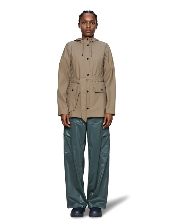 Rains 12100-133 Beige Curve Jacket Beige Vihmajakk Naised  Ülerõivad  Vihmajakid