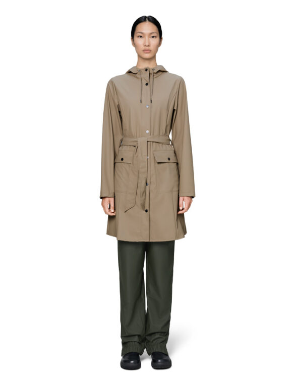 Rains 18130-133 Beige Curve Long Jacket Beige Vihmamantel Naised  Ülerõivad  Vihmajakid