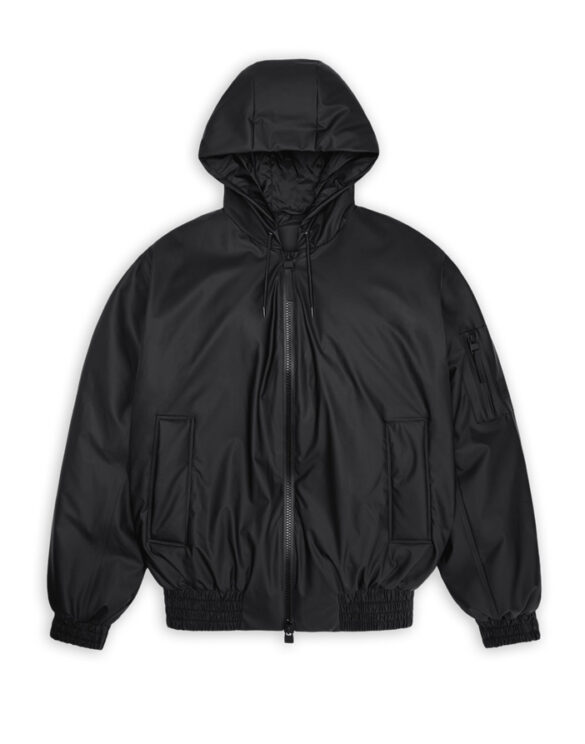 Rains 17270-149 Shore Lohja Insulated Bomber Jacket Black Men Women  Outerwear Outerwear Spring and autumn jackets Spring and autumn jackets