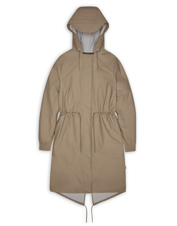 Rains 18550-133 Beige String W Parka Beige Women   Outerwear  Rain jackets